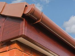 close up of a roof gutter